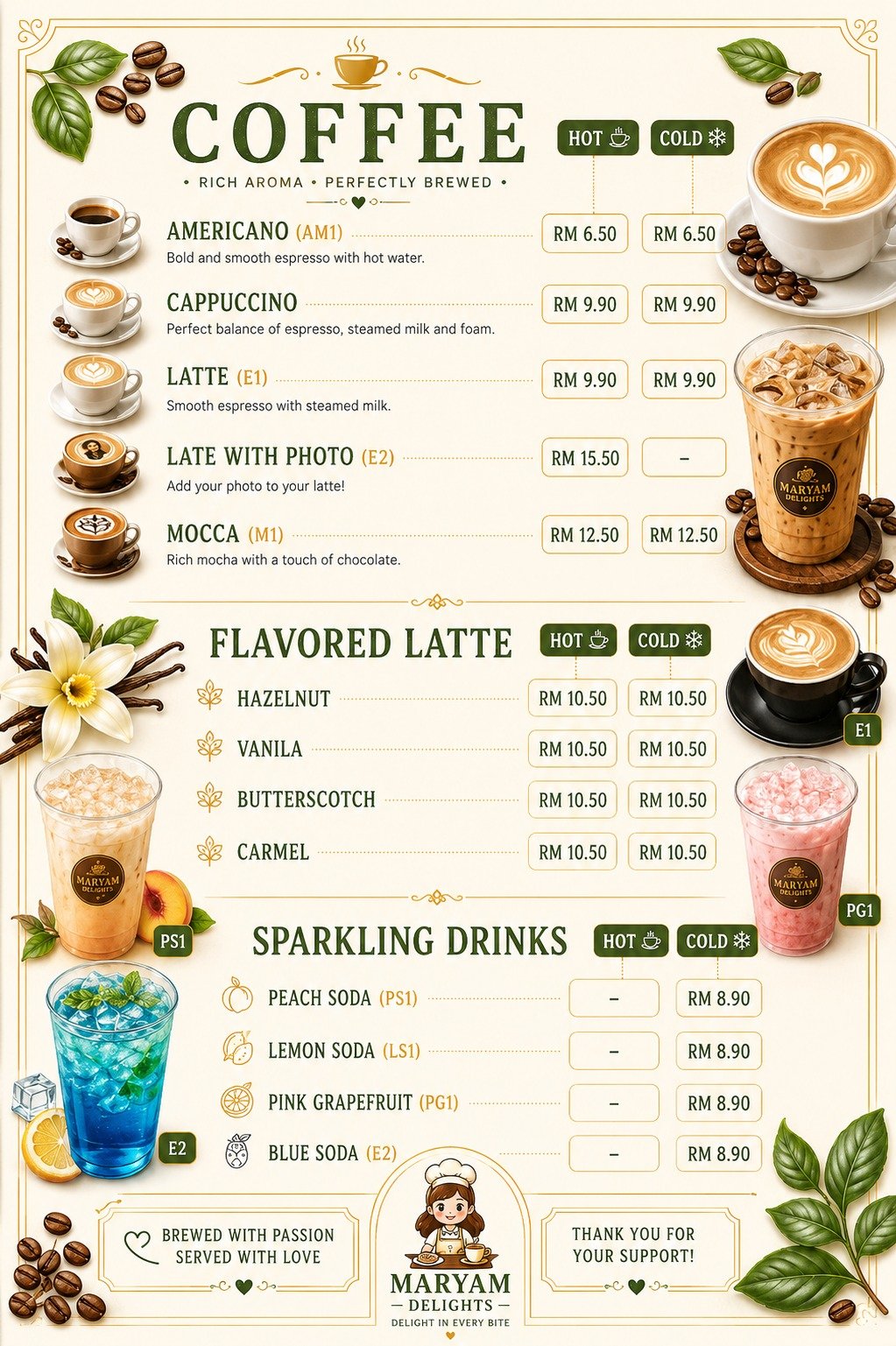 Coffee Menu